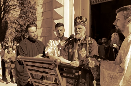 Besjeda Ep. Grigorija na Božanstvenoj liturgiji uz odar Episkopa Atanasija